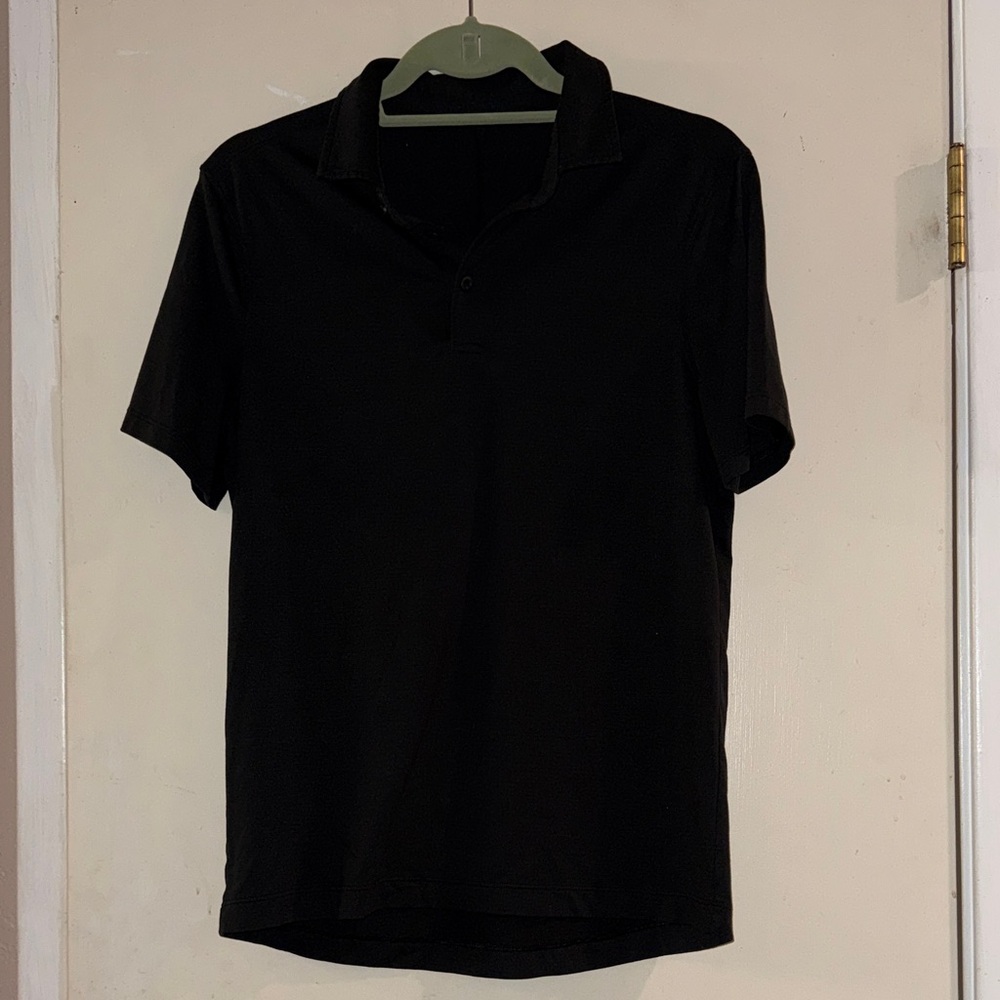 Lululemon Black Performance Polo Short Sleeve Athletic Shirt - Picture 2 of 4